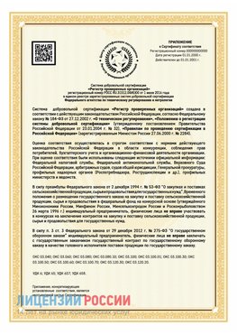 Приложение к сертификату для ИП Николаевск-на-Амуре Сертификат СТО 03.080.02033720.1-2020